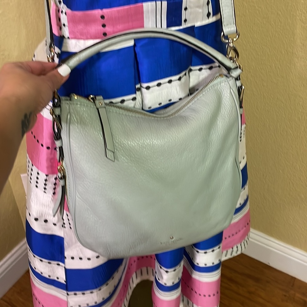Kate Spade green peebled leather handle bag - Picture 3 of 11